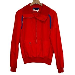 Vintage Obermeyer Medium Red Pullover Half Zip Jacket Men's Windjammer 80s 90s